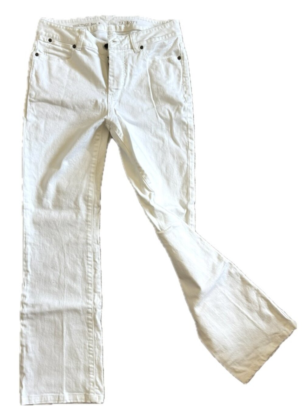 Talbots Pure White Jeans Boot Cut Sz 8 Heritage